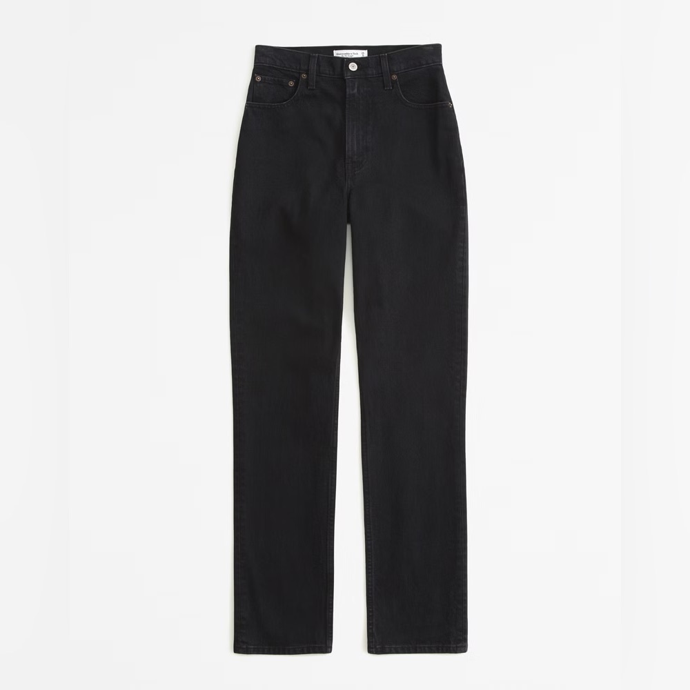 Abercrombie & Fitch 90s Straight Curve Love Ultra High Rise Black Jeans Size 25